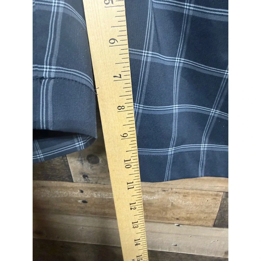 Nike Golf Plaid Performance‎ Shorts Mens 34 Gray White Lightweight Stretch